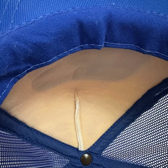 Vintage 80s 90s Dawson Creek Canucks 40th Anniversary Snapback Hat Blue White - Picture 5 of 5